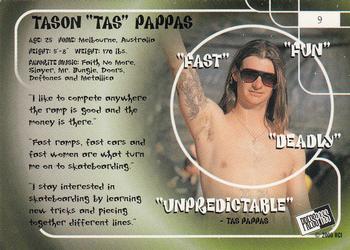 2000 Press Pass Rage Extreme Sports #9 Tas Pappas Back